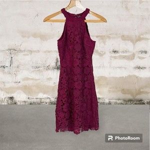 Lulu’s lace mini Love Poem halter dress in Magenta Women’s size XS